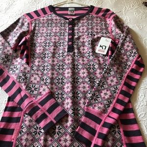 Long Sleeve, Poly/Knit Blend Designed Top